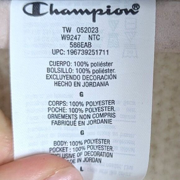 Champion | Cream Sherpa Fleece Quarter-Zip Pullover Size Large - Picture 6 of 6